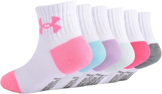 🎀 White 2 girls Multi Pack Quarter Sock