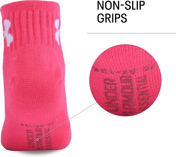 🎀 Neon Pink Multi  girls Multi Pack Quarter Sock