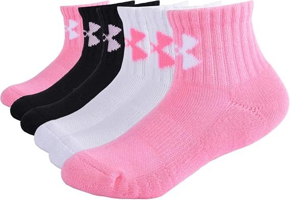 🎀 Light Pink girls Multi Pack Quarter Sock