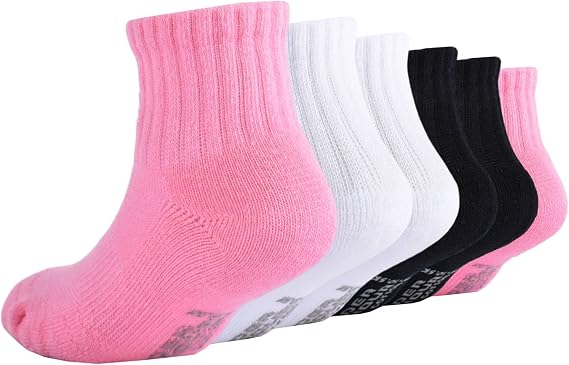 🎀 Light Pink girls Multi Pack Quarter Sock