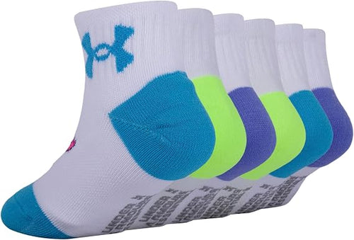 🎀 Blue/Gray Multi  girls Multi Pack Quarter Sock