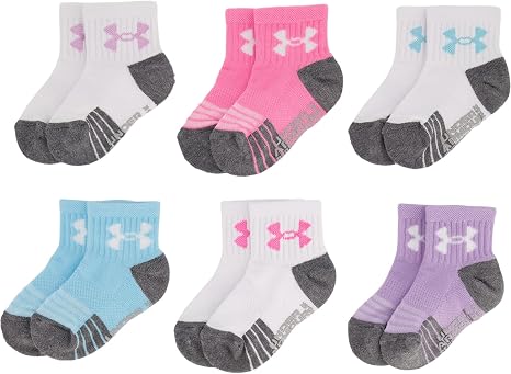 🎀 White/Multi Hearts girls Multi Pack Quarter Sock