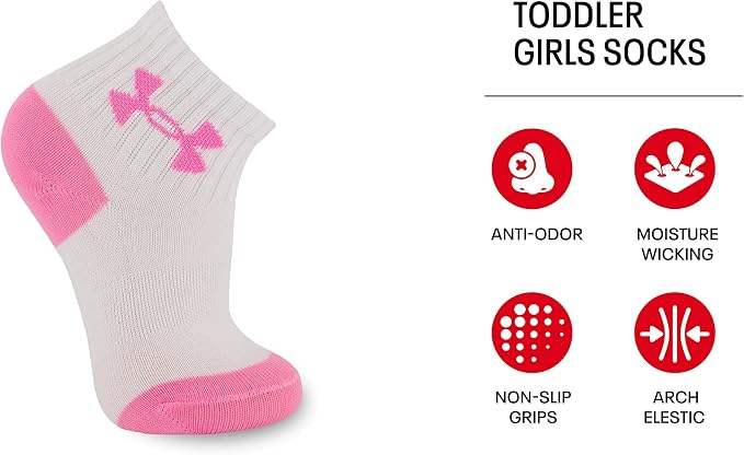 🎀 Light Pink girls Multi Pack Quarter Sock