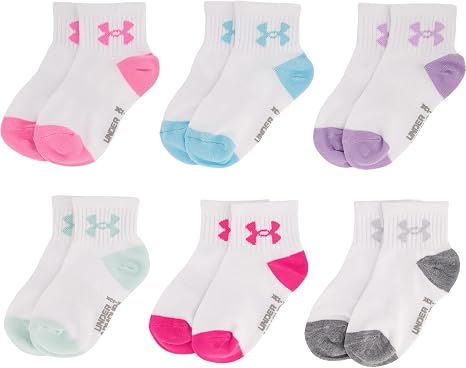 🎀 White 2 girls Multi Pack Quarter Sock