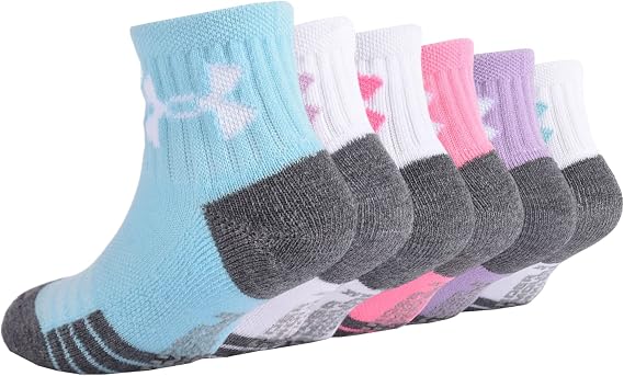 🎀 White/Multi Hearts girls Multi Pack Quarter Sock